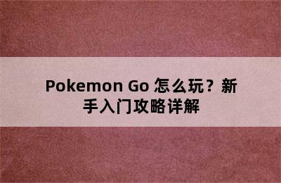 Pokemon Go 怎么玩？新手入门攻略详解